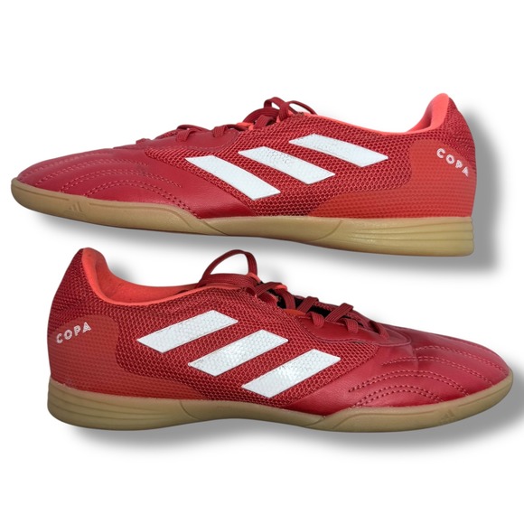 EUC Adidas Copa Sense.3 Indoor Soccer Junior Shoes Red White Mens Sz 6 FY6157 - Picture 1 of 16